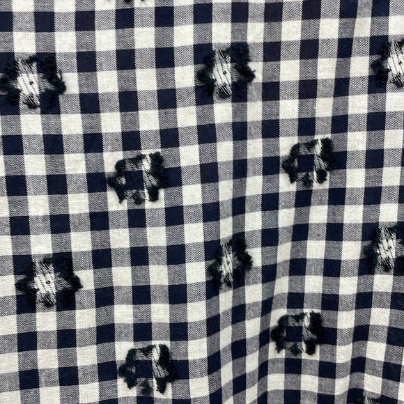 NWT Madewell Gingham Print Ruffle Hem Tent Midi Dress Preppy Black White Size 10 - Picture 6 of 14